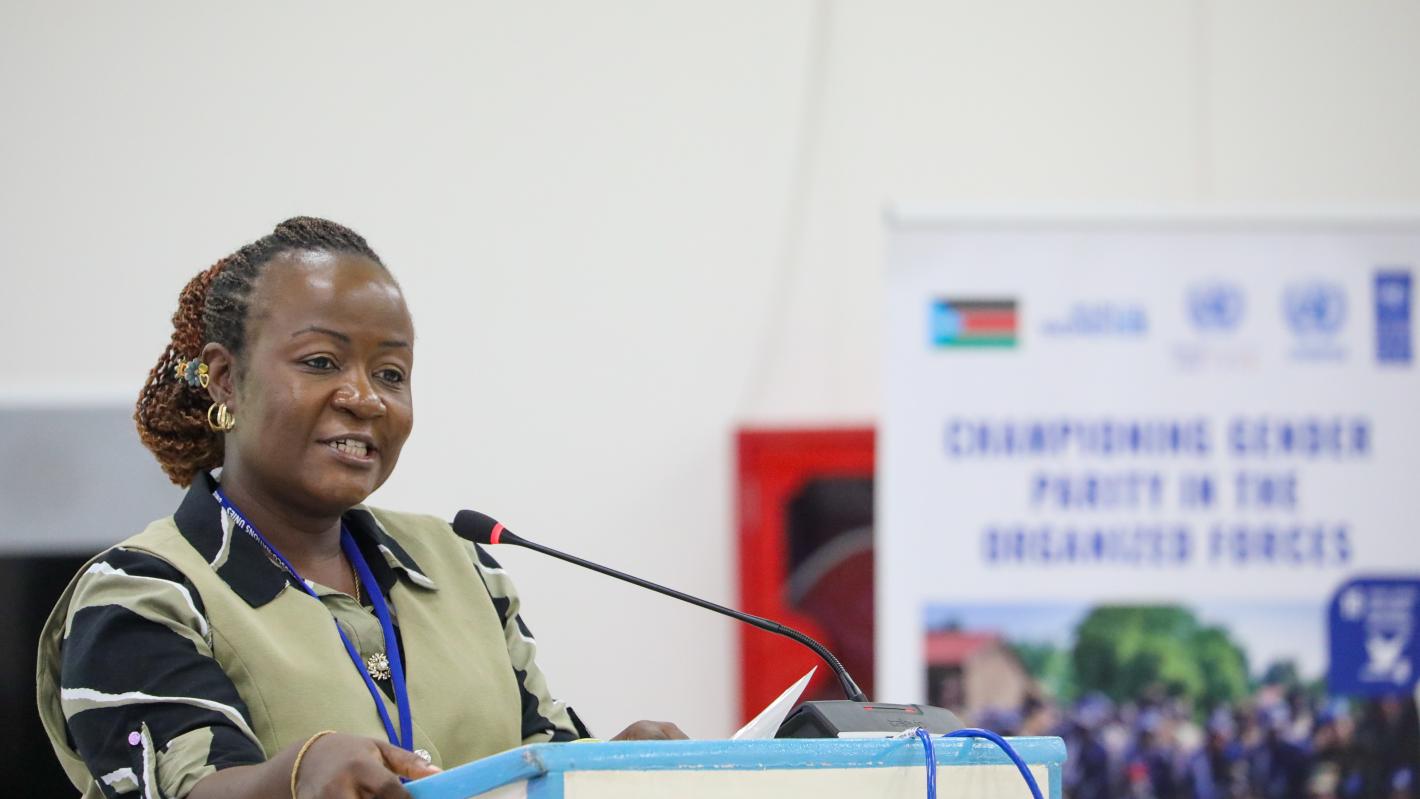 Guest of Honour – Ms. Dorothy Nsereko, Ministry of Internal Affairs (Republic of Uganda) making her Keynote address.